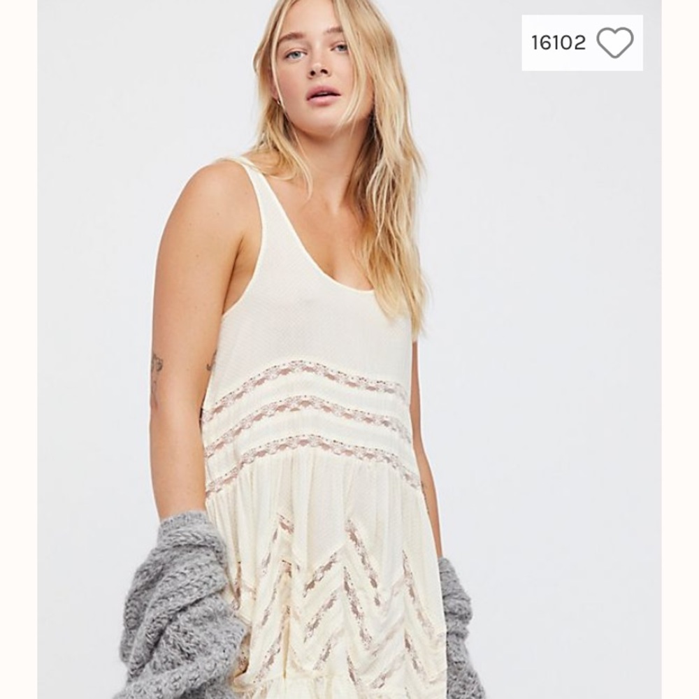 Free People Voile and Lace Trapeze Slip